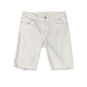 J Brand Shorts Womens 26 White Denim 811 Bermuda Cut Off Stretch Zip Fly Pockets